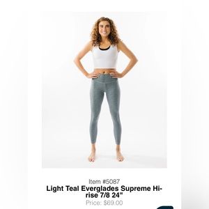 ZYIA Light Teal Everglades Supreme Hi-rise leggings. NWOT.